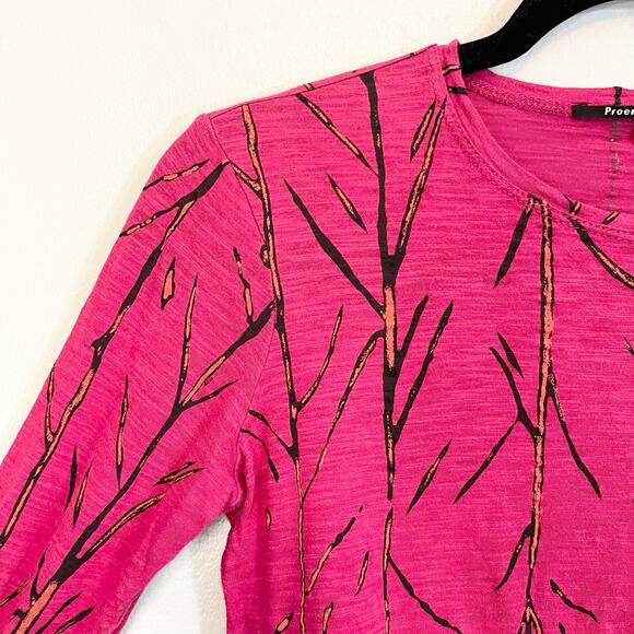 Proenza Schouler Women's Printed Burgundy Crew Neck Long Sleeves Top Size Small - Picture 8 of 10